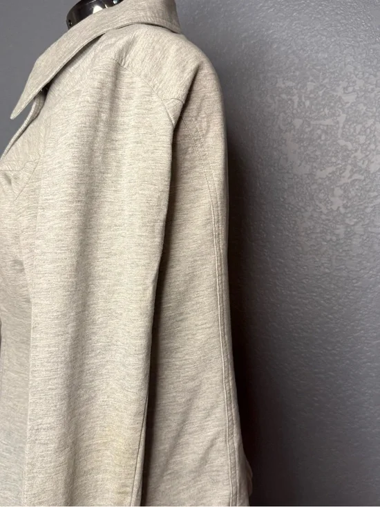 Cabi XL Women’s Double-Breasted Light Gray Jacket Military Style Jacket Soft - Picture 5 of 15